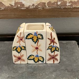 Vintage salt and pepper set with toothpick holder